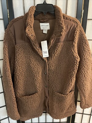 Sabrina Lauren New York Women's Cocoa Chocolate Snap Sherpa Jacket