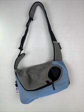 Pawaboo Pet Carrier Blue and Grey Mesh Crossbody Sling Pets up to 15lbs