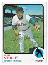 BOB VEALE 1973 TOPPS AUTOGRAPHED SIGNED # 518 BOSTON RED SOX DECEASED
