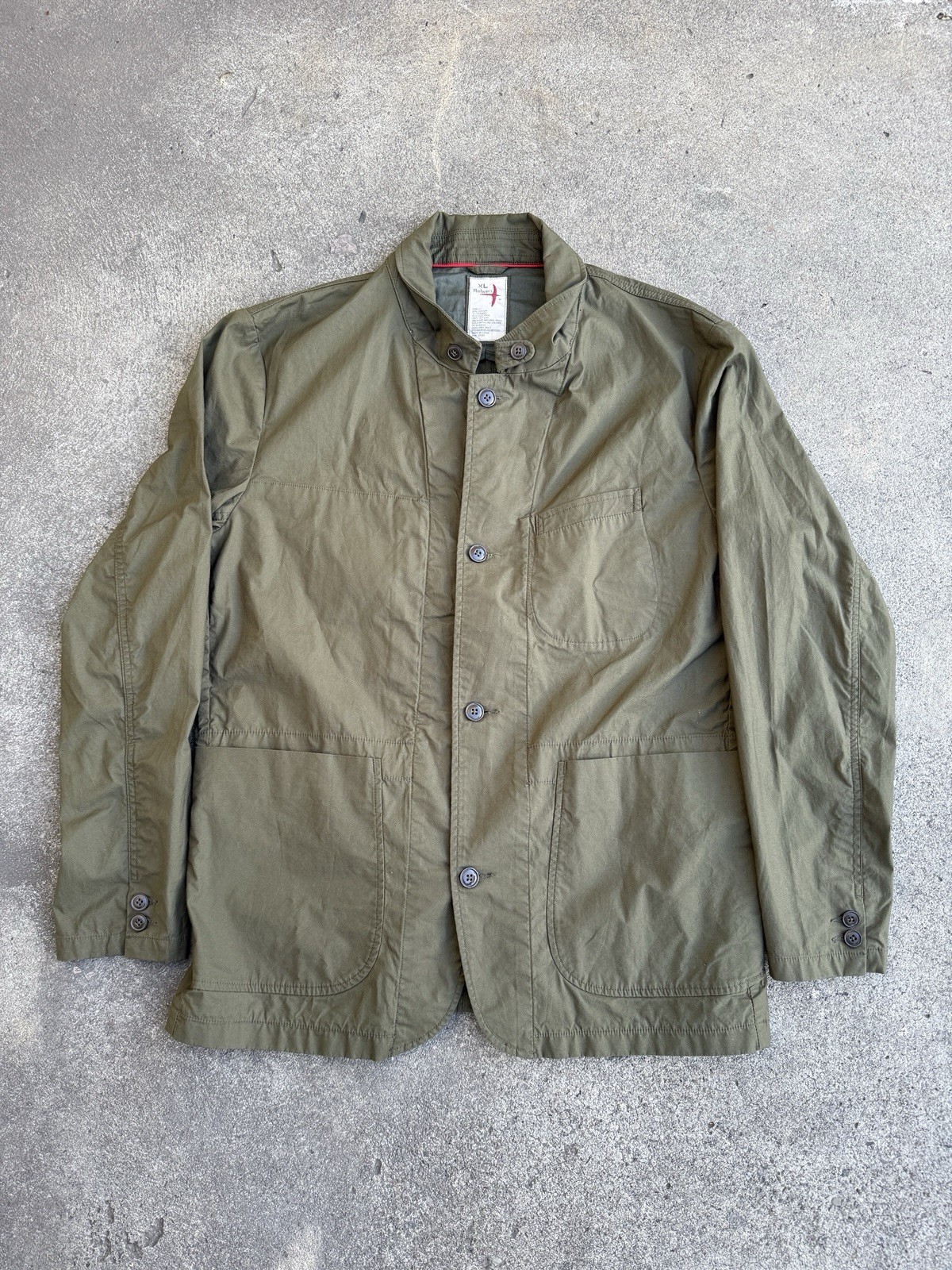 Relwen Flyweight Flex Blazer Jacket XL Olive Utility Field Coat Stretch Luxury