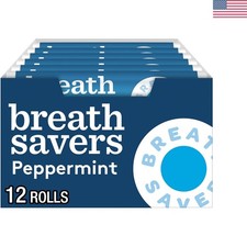Convenient Peppermint Sugar-Free Breath Mints - 24 Individually Wrapped Rolls