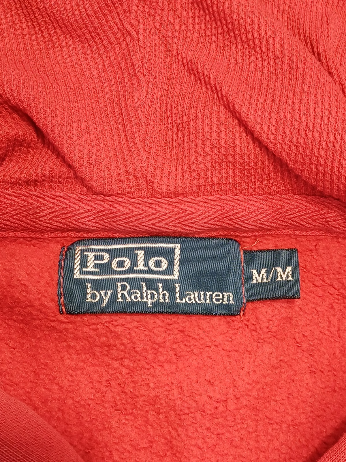 Polo Ralph Lauren felpa con cappuccio uomo media rossa misto cotone full zip pony