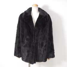 Giacca cappotto vera pelliccia visone scuro donna vintage visone corto nero...
