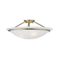 Livex Lighting 4825-01 Newburgh Collection 3 Light Large Semi-Flush, Antique