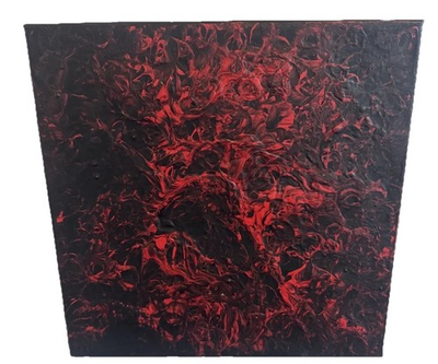 #ad #ad Abstract Modern Painting Black Red Fire Burning Hell Devil Sky Stretched Canvas $38.00