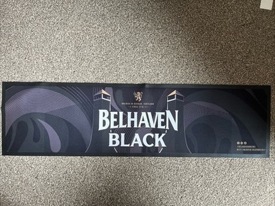 Belhaven Schwarz Bar Läufer Bier Abtropfdeckel Brandneu 24 x 89 cm, Nagelneu Versiegelt -