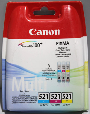 Canon CLI-521 Sparset Cyan Magenta Gelb Original Tintenpatronen 2934B010/011