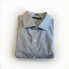 Tommy Hilfiger Non Iron Regular Fit Men's Size 16 34/35 Check Dress Shirt Casual