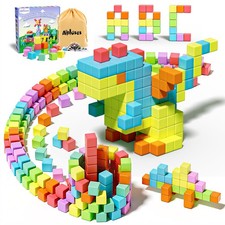 Apluses Magnetic Blocks Toddler Building Cubes, Sensory  STEM Toy Ages 3-6