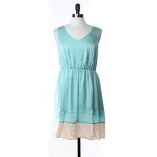 Giuliana Rancic Womens M Flare A-Line Dress Knee-Length Party Green Sleeveless