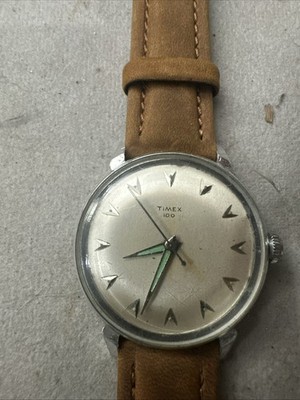 C1651 mens Works Early Timex 100 Aluminum Manual Wind Vintage Working Watch 