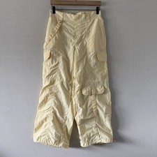 Parachute Pants Womens M Wide Leg Cargo Nylon Baggy Y2K Skater Rave Festival