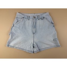 Vintage Y2K Carpenter Denim Shorts High Waist Light Wash Size 12 Bill Blass