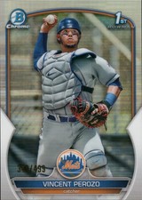 2023 Bowman Chrome Prospects Refractors #BCP-102 Vincent Perozo #/499 Mets