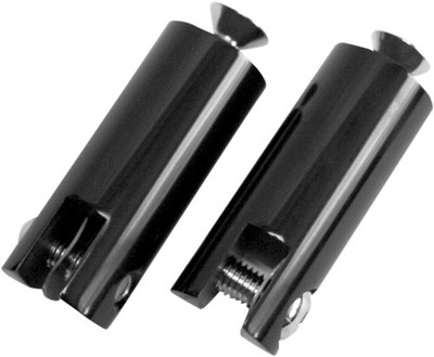 Accutronix Billet Footpeg Mounts 2 1/2'' 3/8''-16 Black Harley Davidson FPMT200-B