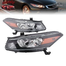 Black Headlights Headlamps Leftright For 2008-2012 Honda Accord 2-door Coupe