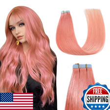 Sunya Rose Pink 18" Human Remy Tape-in Hair Extensions 25g 10Pcs
