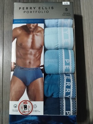 Men's Perry Ellis Portfolio Cotton Stretch Briefs 5 Pack Size (Large)