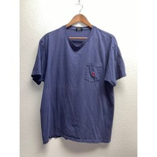 Vintage Polo Ralph Lauren Blue Shirt Usa Made Blank Tee VTG Large