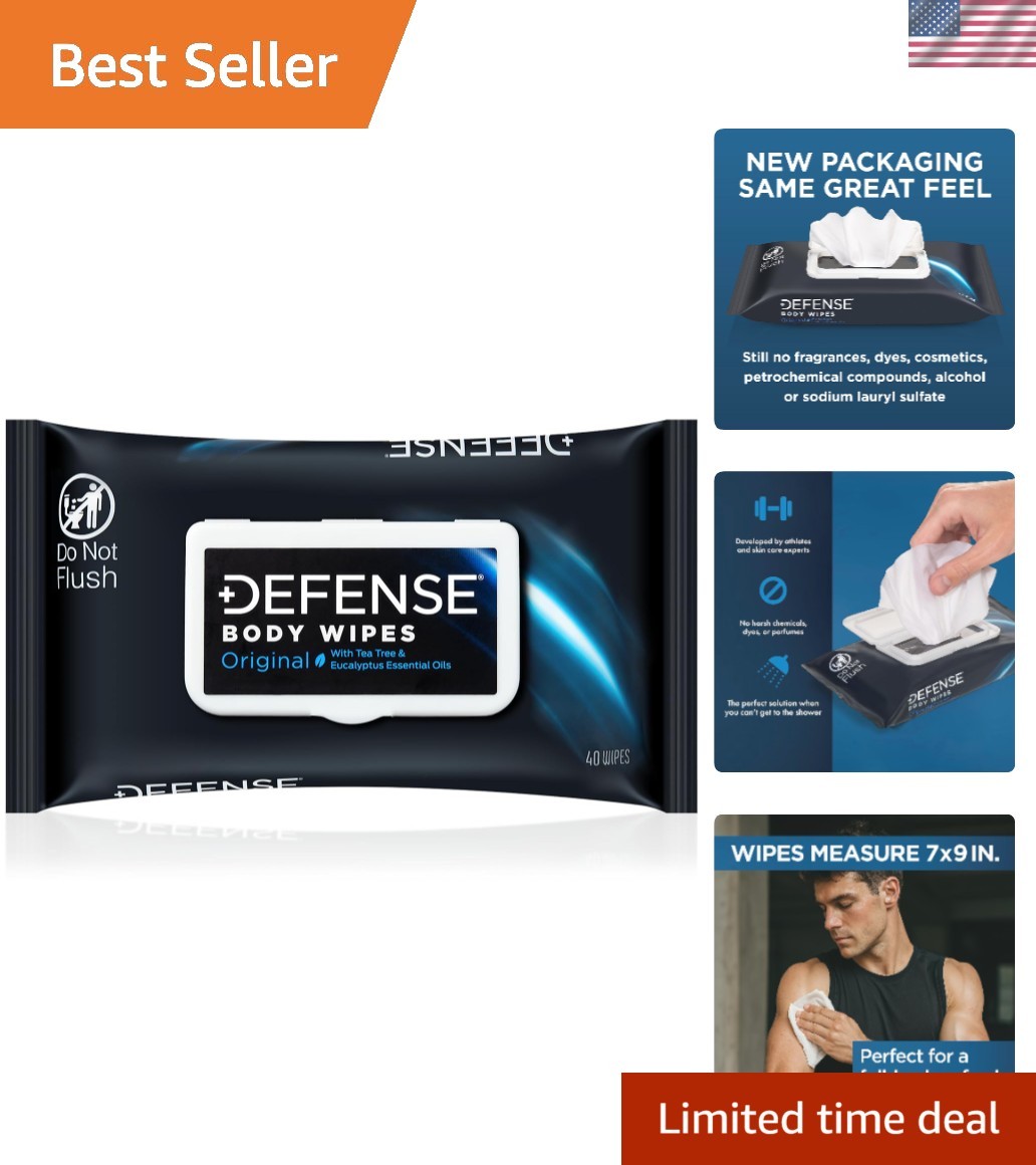 Durable Rinse-Free Tea Tree Oil Wipes - Perfect for Active L