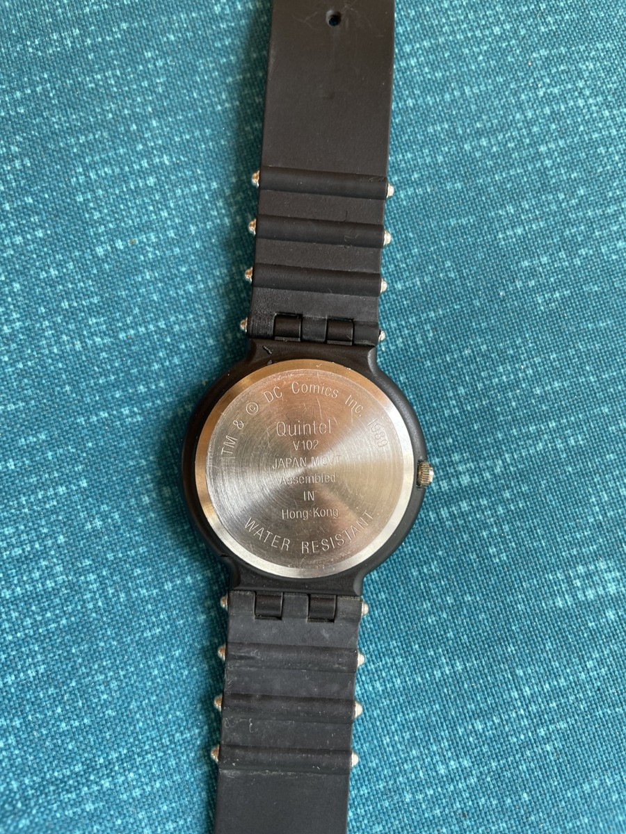 Vintage 1989 Batman DC Comics Wristwatch Quintel V102 Japan