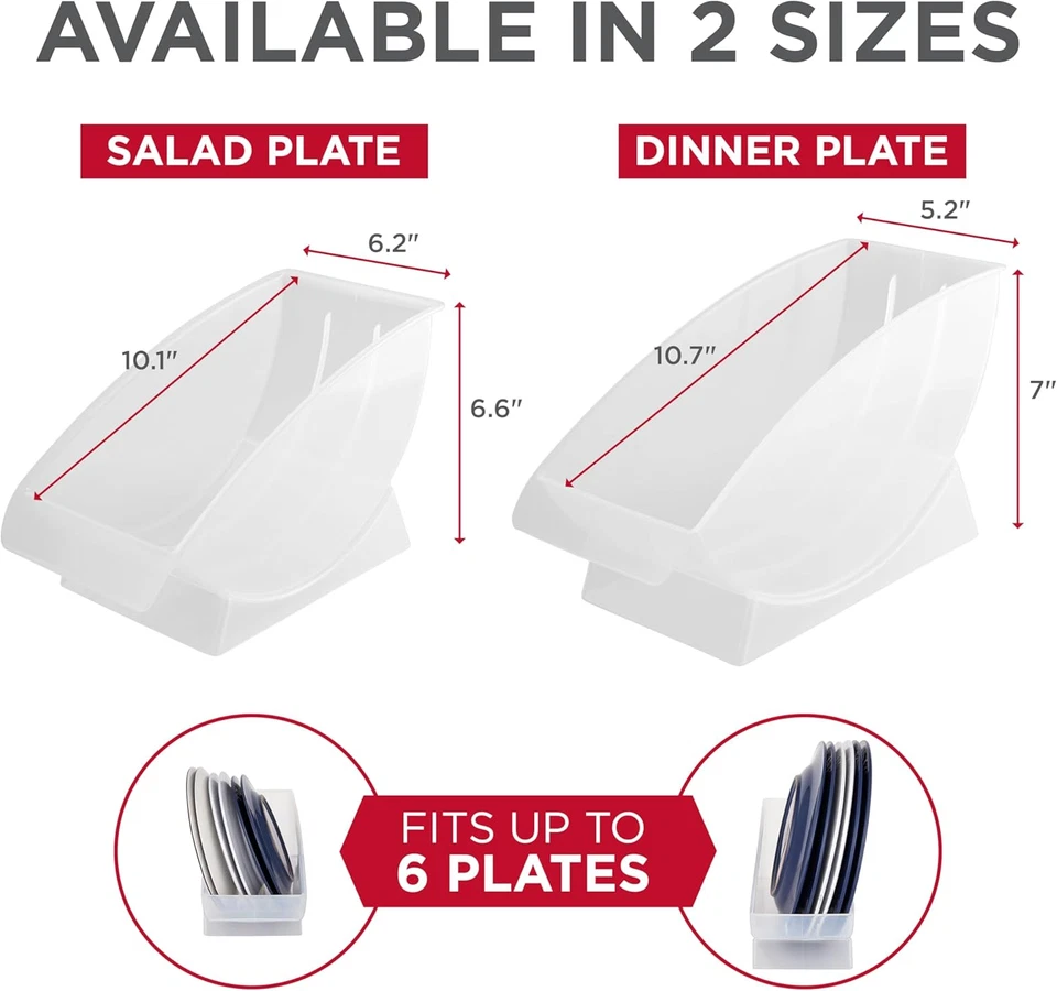 Jumbl 10-Inch Veritcal Dinner Holder, Cabinet Space Saver and Organizer, Plastic - Image 4 of 4