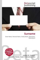 Lambert M. Surhone (U. A.) | Surname | Taschenbuch | Englisch (2026)