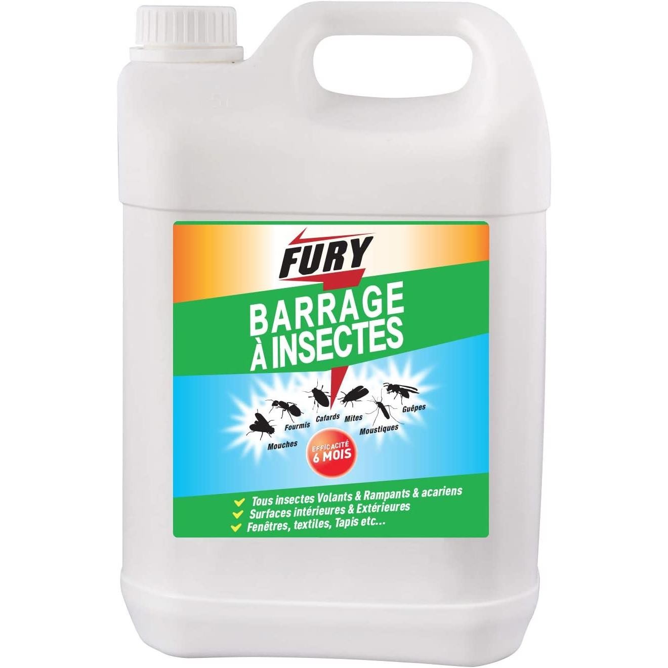 Fury Barrage à Insectes 5L PV01370503 Traitement de Protection Supérieur