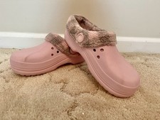 Pink Fleece Lined Crocs Clogs Womens Size 8