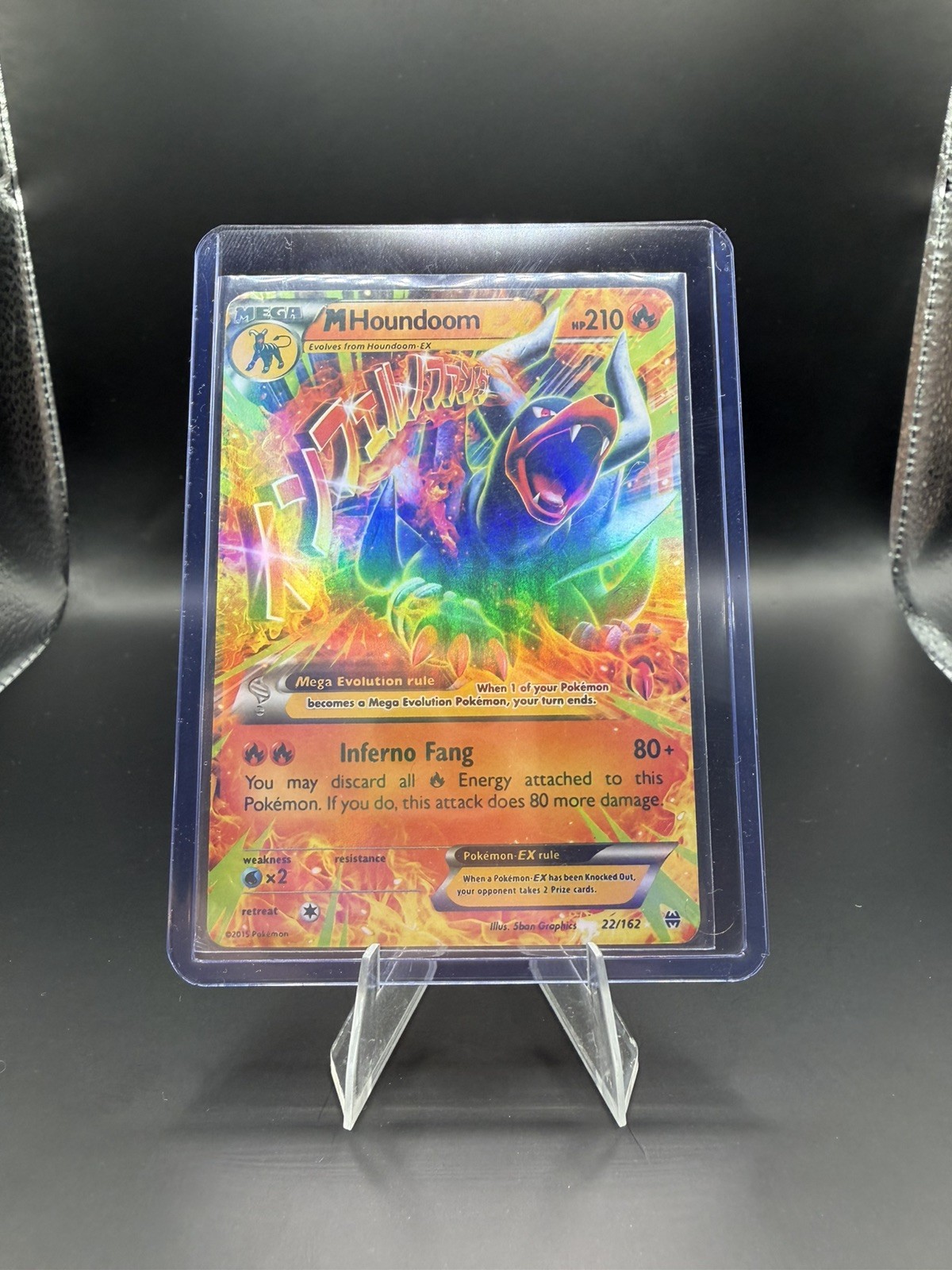 Mega M HOUNDOOM EX 22/162 XY BREAKthrough HOLO FULL ART Pokemon
