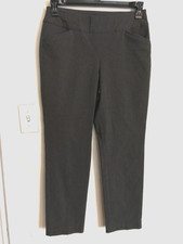 Talbots Womens Dress Pants 8P Petite Gray Stretch Pull On Pockets Career Office