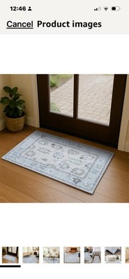 Fame Living Cream Beige Oushak Rug Modern Turkish Eclectic Washable 2 X 3