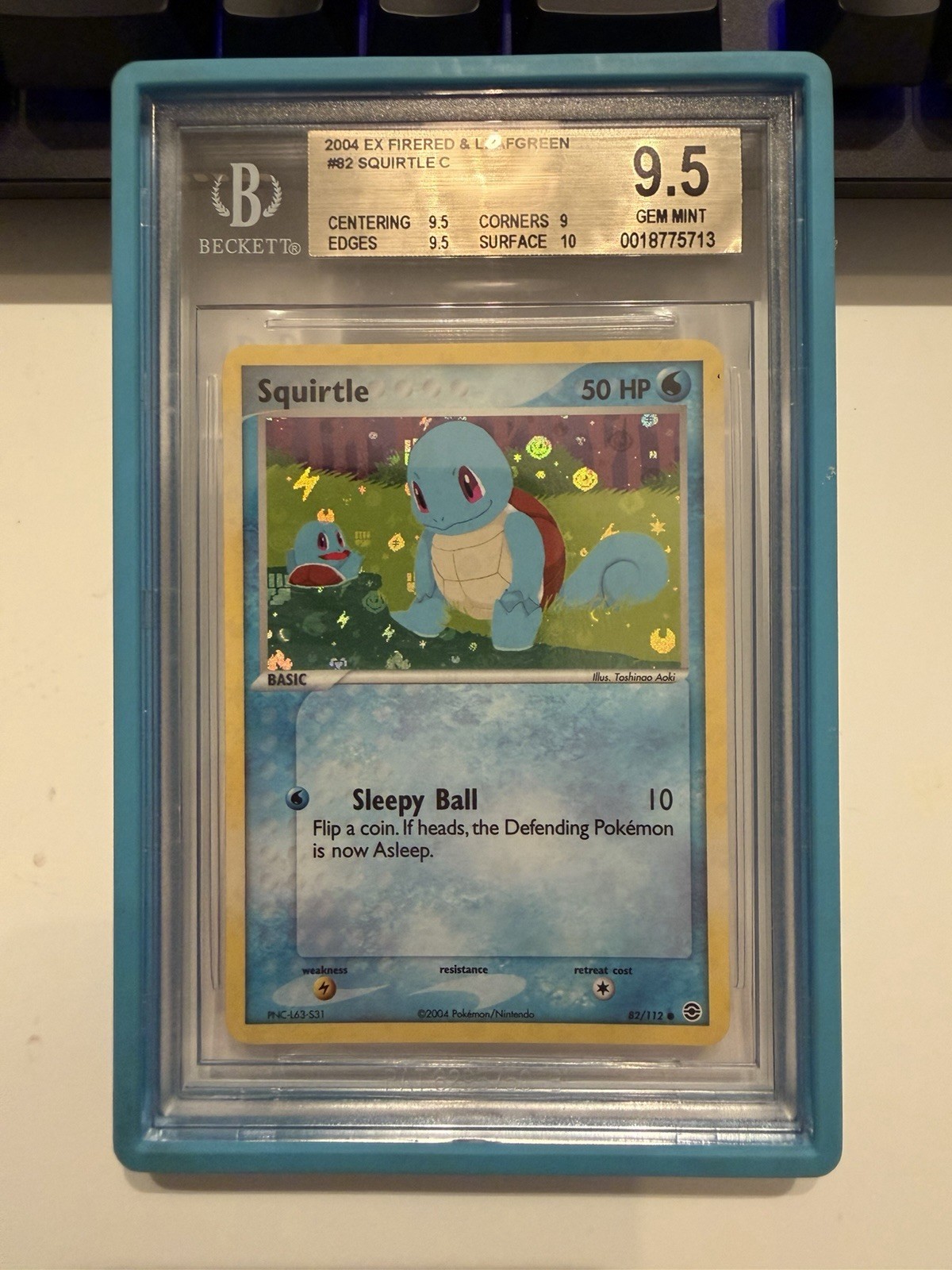 2004 EX FireRed & LeafGreen Squirtle Reverse Holo #82/112 BGS 9.5 - Pop 4