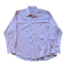 Vintage 90s Designer Yves Saint Laurent Pink Button Up Shirt Size XL 30x26