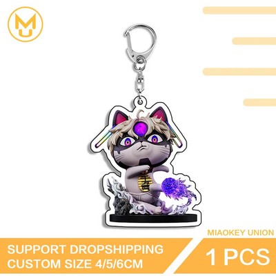 Cat Double Sided Keyring Back To School Multi Function Durable Keyring Toy Hobby