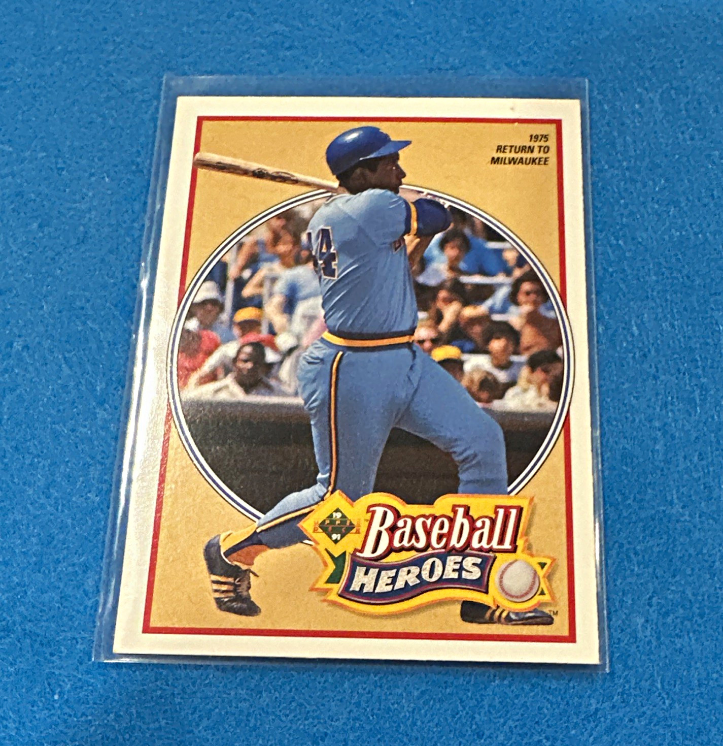 Upper Deck 1991 Baseball Heroes Hank Aaron 1975 Return To Milwaukee #24 Brewers