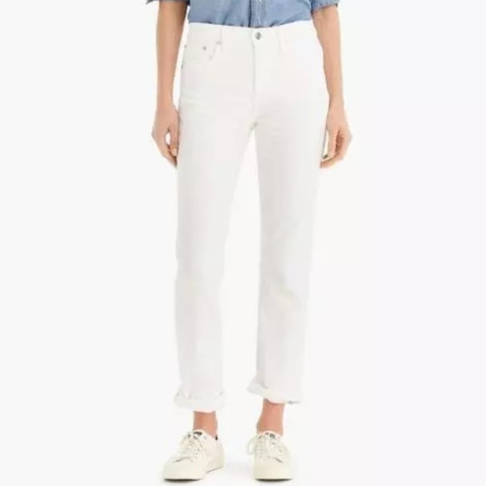 J. CREW Slim Broken-In Boyfriend Jeans In White 30 image 10