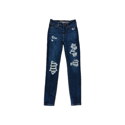 American Eagle Jeggings Next Level Stretch Distressed hi Rise Jeans Women's Sz 2