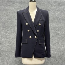 Veronica Beard Blazer Womens 8 Miller Dickey Jacket Navy Double Breasted Career