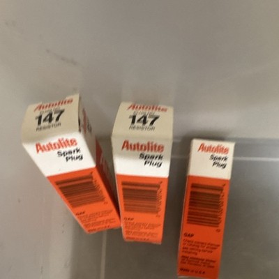 3 Auto Lite Spark Plugs 147 V8