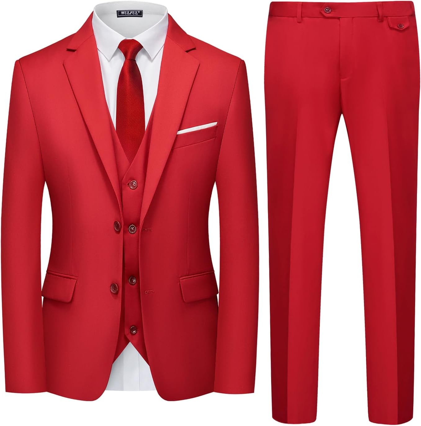 Slim Fit 3 Piece Men's Suit Set Blazer Vest Pants for Weddin