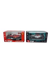 Burago Set of 2 Collectible Cars 1/43 Scale Indy Cars Ferrari Mercedes Hamilton