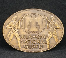 WC07105 NOS VINTAGE 1970s  OKLAHOMA NATIONAL GUARD  MILITARY BELT BUCKLE