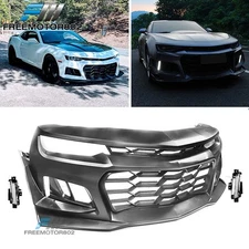 Fits 14-15 Chevy Camaro 1LE Style Front Bumper Cover Body Kit + Clear Fog Lights