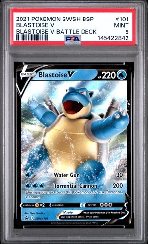 2021 POKEMON SWSH BLACK STAR PROMO BLASTOISE V BATTLE DECK BLASTOISE V PSA 9