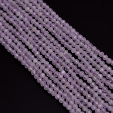 Natural Aqua Chalcedony Gemstone Round Faceted Beads 3 mm Strand 12.5" UGB222