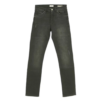 ESPRIT Damen Jeans Hose Medium Rise Straight black used schwarz 33006