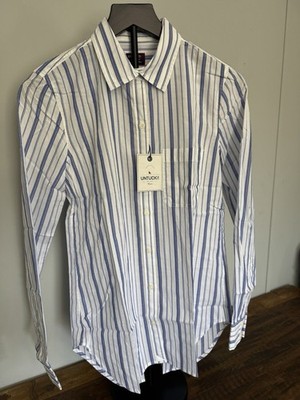 UNTUCKit Size 6 Womens Shirt Pinot Perse Blue White Stripe Long Sleeve Button Up