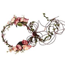 Vine Flower Crown Boho Headband Floral Halo Headpiece Pink Cosplay 8