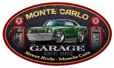 1972 Chevy Monte Carlo Classic Garage Sign Wall Art Graphic Sticker